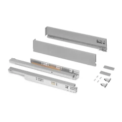 Emuca Tiroir extérieur Vertex 40kg hauteur 93mm, profondeur 500mm, Acier, Gris peint