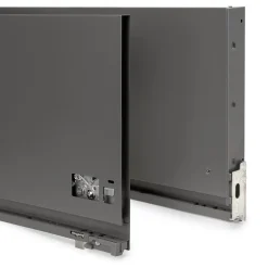 Emuca Tiroir extérieur Vertex avec réglages 3D hauteur 242mm, 60kg, profondeur 450mm, acier, Gris antracite