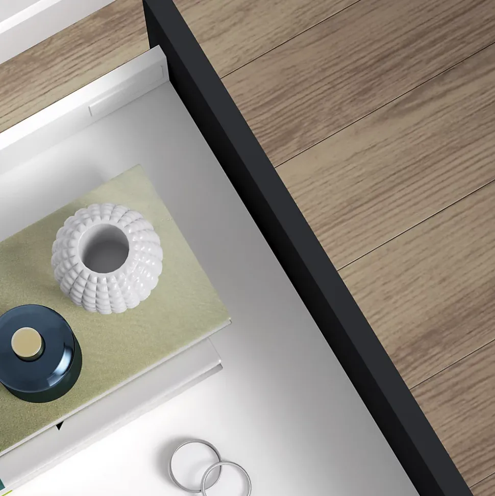 Emuca Tiroir extérieur Vertex avec réglages 3D hauteur 93mm, 60kg, profondeur 500mm, acier, Peint en blanc