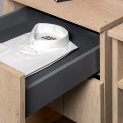 Emuca Tiroir extérieur Vertex Push Synchro avec réglages 3D, hauteur 131mm, 40kg, profondeur 500mm, Acier, Gris antracite