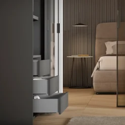 Emuca Tiroir extérieur Vertex avec réglages 3D hauteur 178mm, 40kg, profondeur 500mm, Acier, Peint en aluminium