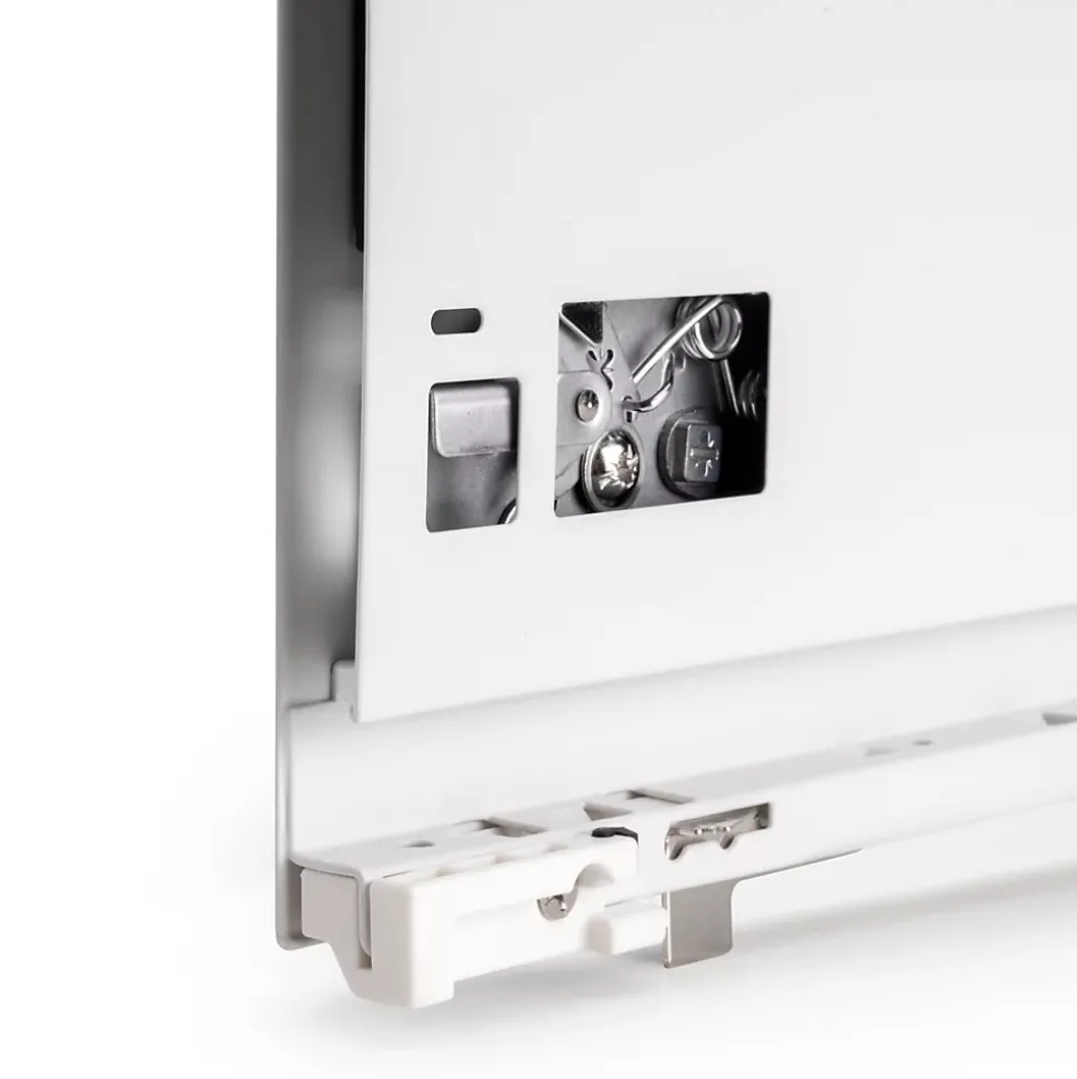 Emuca Tiroir extérieur Vertex Push Synchro avec réglages 3D, hauteur 131mm , 40kg, profondeur 500mm, Acier, Peint en blanc