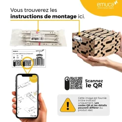 Emuca Tiroir extérieur Vertex Push Synchro avec réglages 3D, hauteur 131mm , 40kg, profondeur 500mm, Acier, Peint en blanc