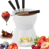 Ensemble à fondue en céramique avec fourchettes