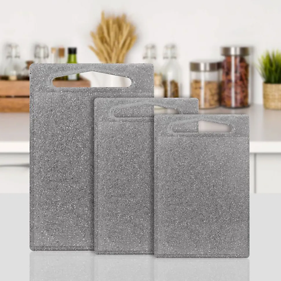 Ensemble 3 planches à découper aspect granit gris Classbach C-SB4012K-GRY