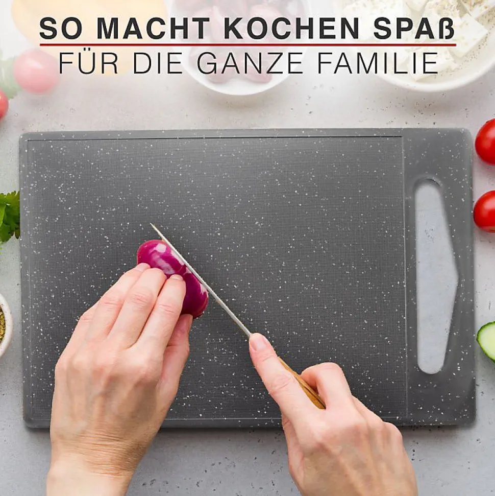 Ensemble 3 planches à découper aspect granit gris Classbach C-SB4012K-GRY