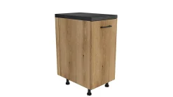 Ensemble d'armoires de cuisine, noir / chêne Evoke, 240 / 180 x RÉGLABLE x 48,5 cm