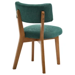 Ensemble de 2 chaises de salle à manger,style milieu du siècle,pieds en bois massif,assise rembourrée en tissu