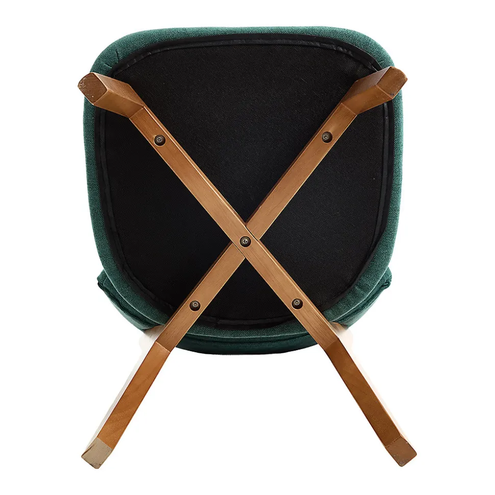 Ensemble de 2 chaises de salle à manger,style milieu du siècle,pieds en bois massif,assise rembourrée en tissu