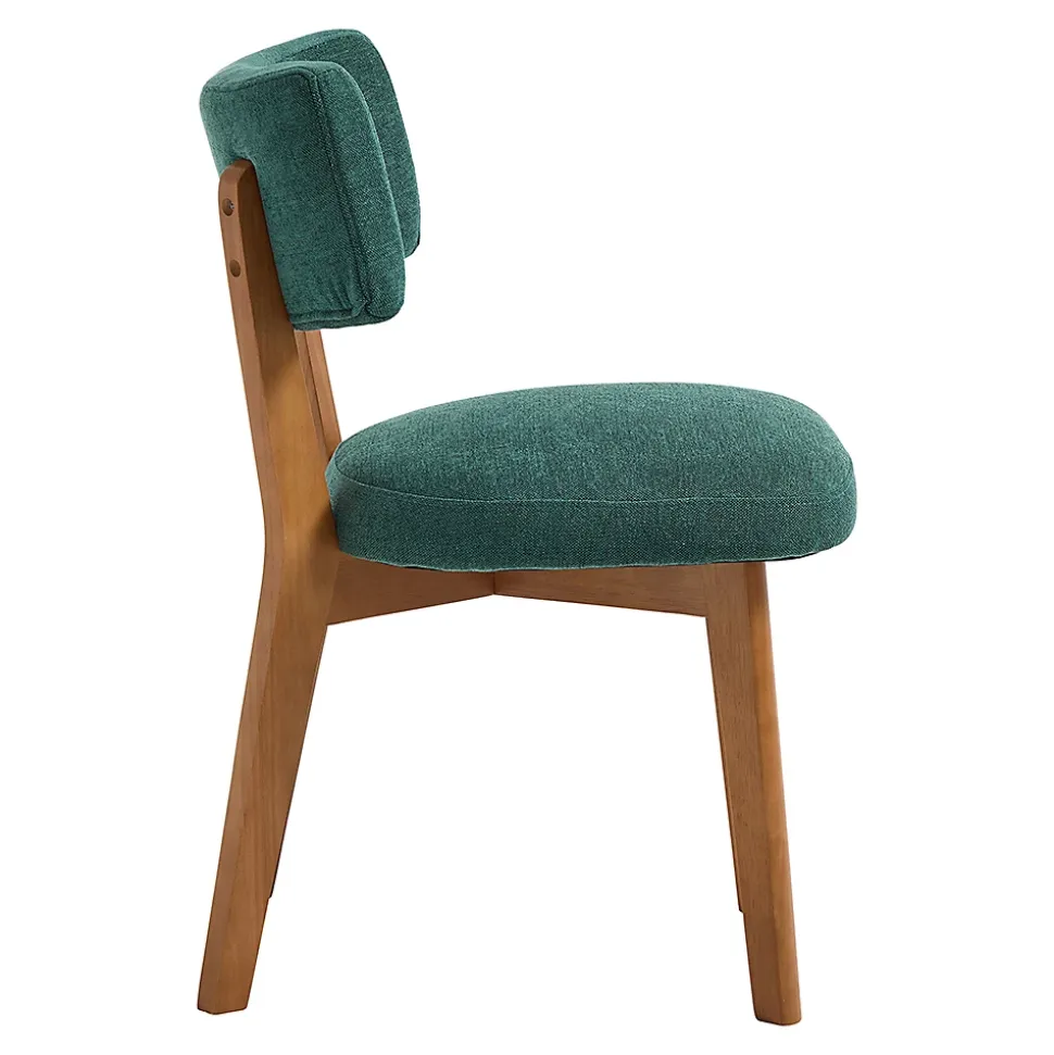 Ensemble de 2 chaises de salle à manger,style milieu du siècle,pieds en bois massif,assise rembourrée en tissu