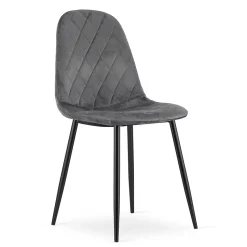 Ensemble de 4 chaises Valora DAPI en velours gris foncé comYERRable