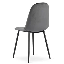 Ensemble de 4 chaises Valora DAPI en velours gris foncé comYERRable