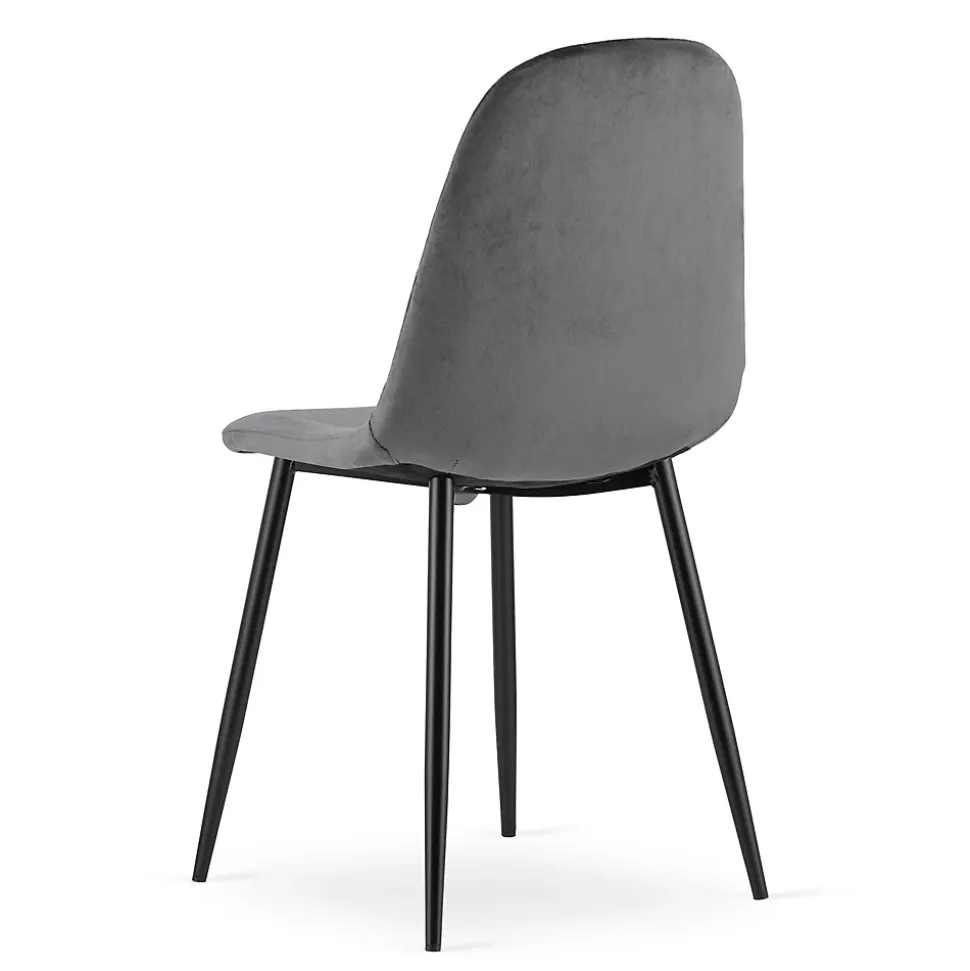 Ensemble de 4 chaises Valora DAPI en velours gris foncé comYERRable