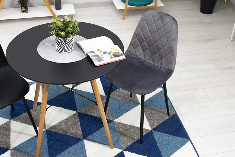 Ensemble de 4 chaises Valora DAPI en velours gris foncé comYERRable