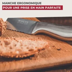 Ensemble de 2 Couteaux à pain en inox 33,5 cm en tout Nirosta