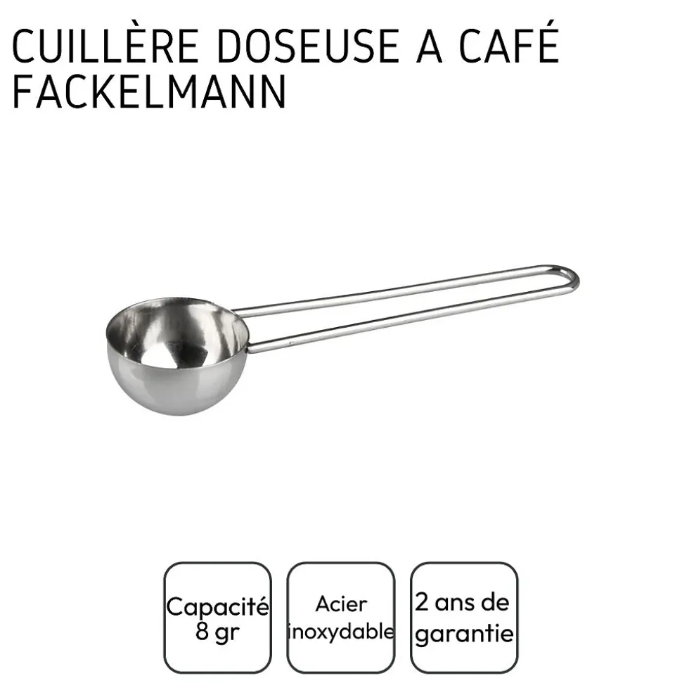 Ensemble de 2 Cuillères doseuse à café inox environ 8gr Fackelmann Petit Déjeuner