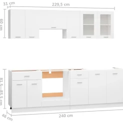 Ensemble de 8 meubles de cuisine 