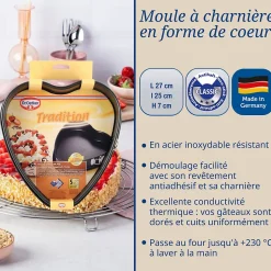 Ensemble de 2 Moules à charnière en forme de cœur 25 cm Dr. Oetker