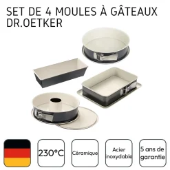 Ensemble de 4 moules à gâteaux de formes différentes de 28 à 32 cm Dr.Oetker Back-Trend