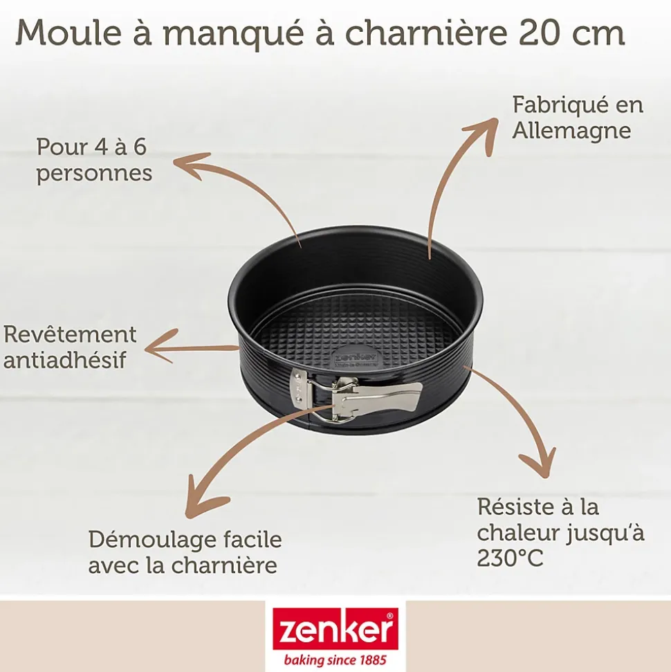 Ensemble de 2 Moules à manqué à charnière 20 cm Zenker Black Metallic