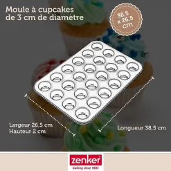 Ensemble de 2 Moules à muffins de 24 empreintes 38 x 16 cm Zenker Black Metallic