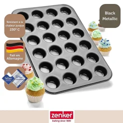 Ensemble de 2 Moules à muffins de 24 empreintes 38 x 16 cm Zenker Black Metallic