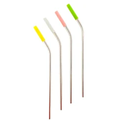Ensemble de 4 pailles en acier avec marqueurs Inox - Pailles par Koala