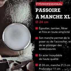 Ensemble de 2 Passoires inox XL 24 cm FM Professional