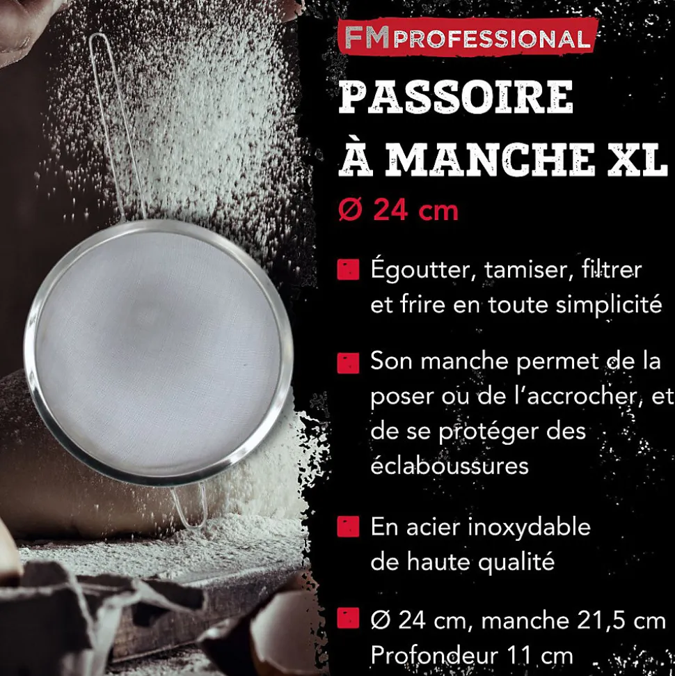 Ensemble de 2 Passoires inox XL 24 cm FM Professional
