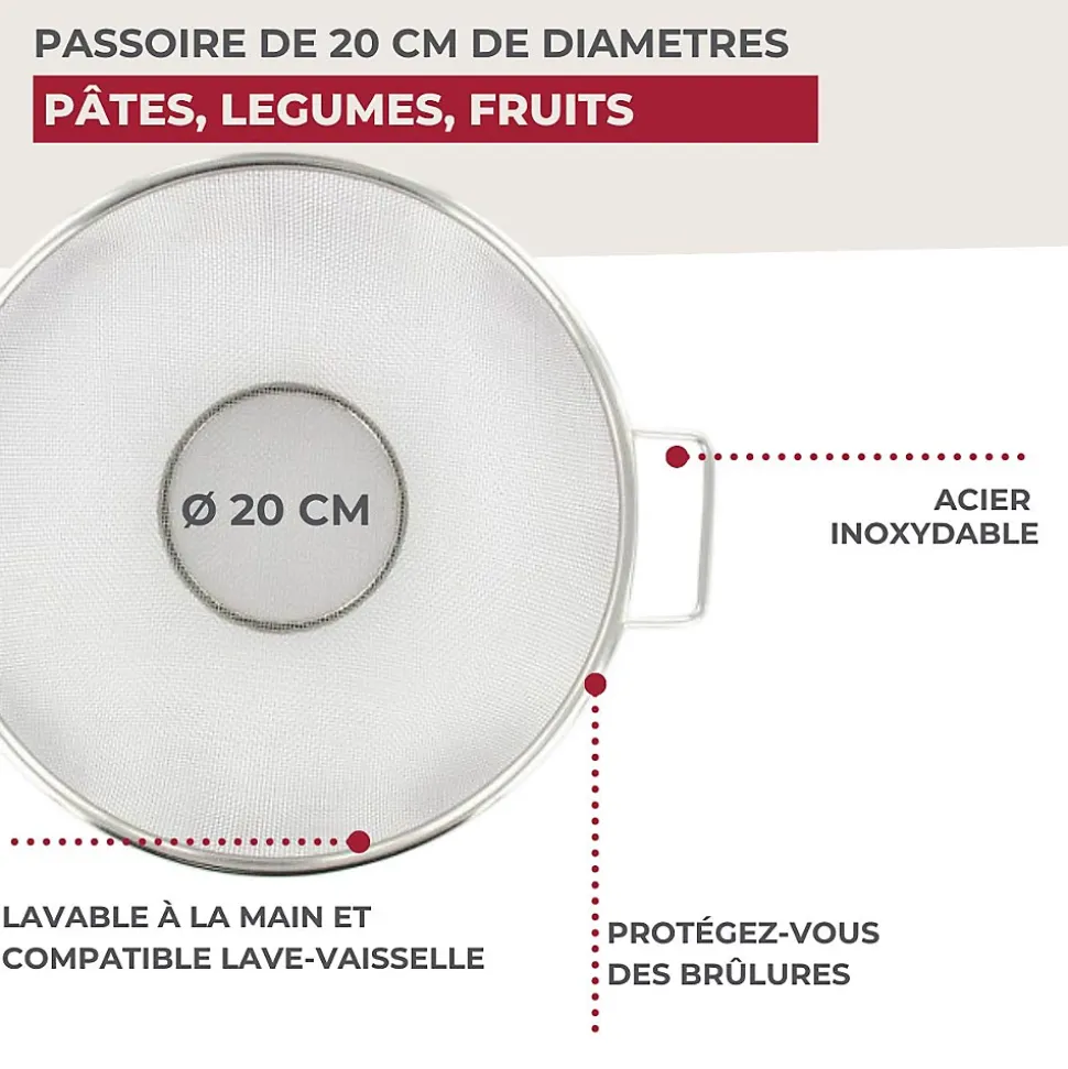 Ensemble de 2 Passoires tamis 20 cm Fackelmann