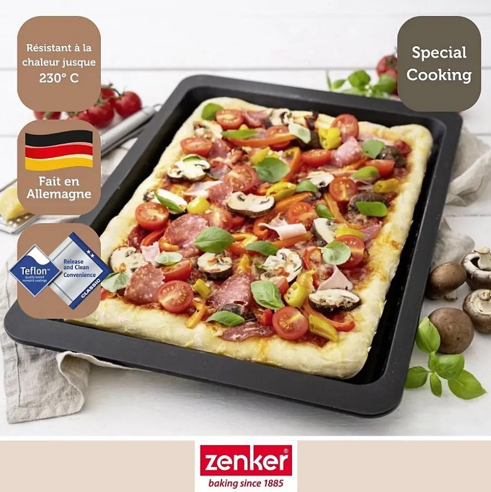 Ensemble de 2 Plaques à pizza rectangulaire 42 x 29 cm Zenker Spécial Countries