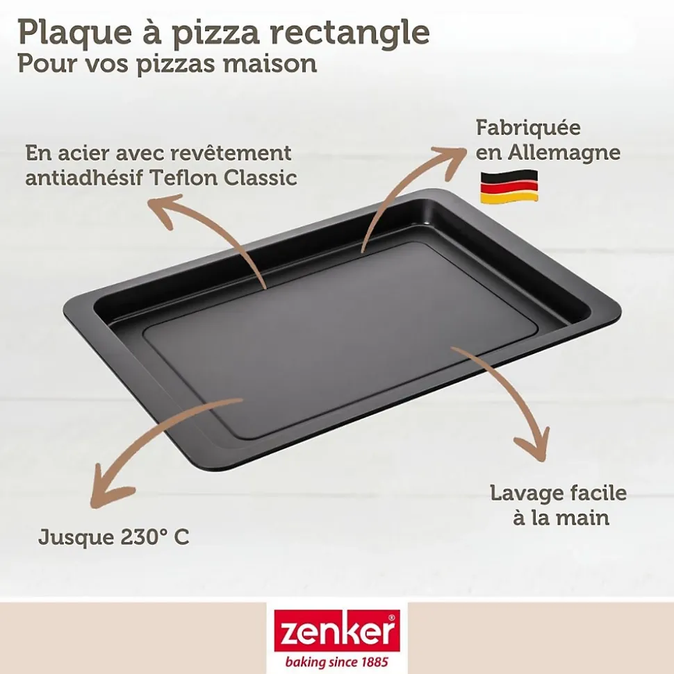 Ensemble de 2 Plaques à pizza rectangulaire 42 x 29 cm Zenker Spécial Countries