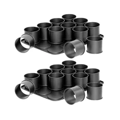 Ensemble de 2 Plaques pâtisserie 12 mini Moules ronds amovibles 38 x 30 cm Zenker Black Metallic