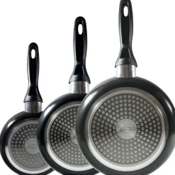 Ensemble de 3 poeles a frire San Ignacio Navy Black 16-20-24cm avec ustensiles de cuisine