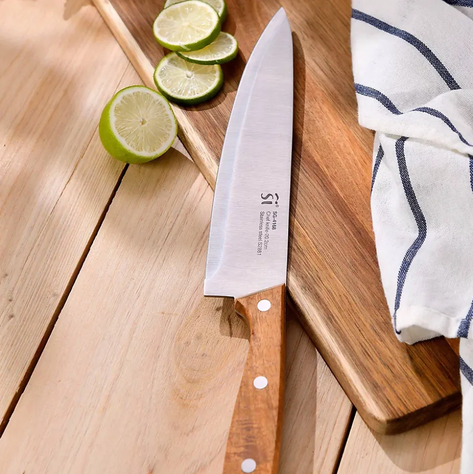 Ensemble de 3 poeles a frire San Ignacio Navy Red Marble 16-20-24cm avec couteaux de cuisine