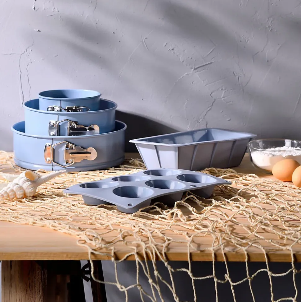 Ensemble de 3 poeles a frire San Ignacio Navy Red Marble 16-20-24cm avec moules a four