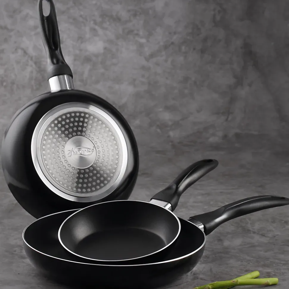 Ensemble de 3 poeles a frire San Ignacio Navy Black 16-20-24cm avec récipient hermétique