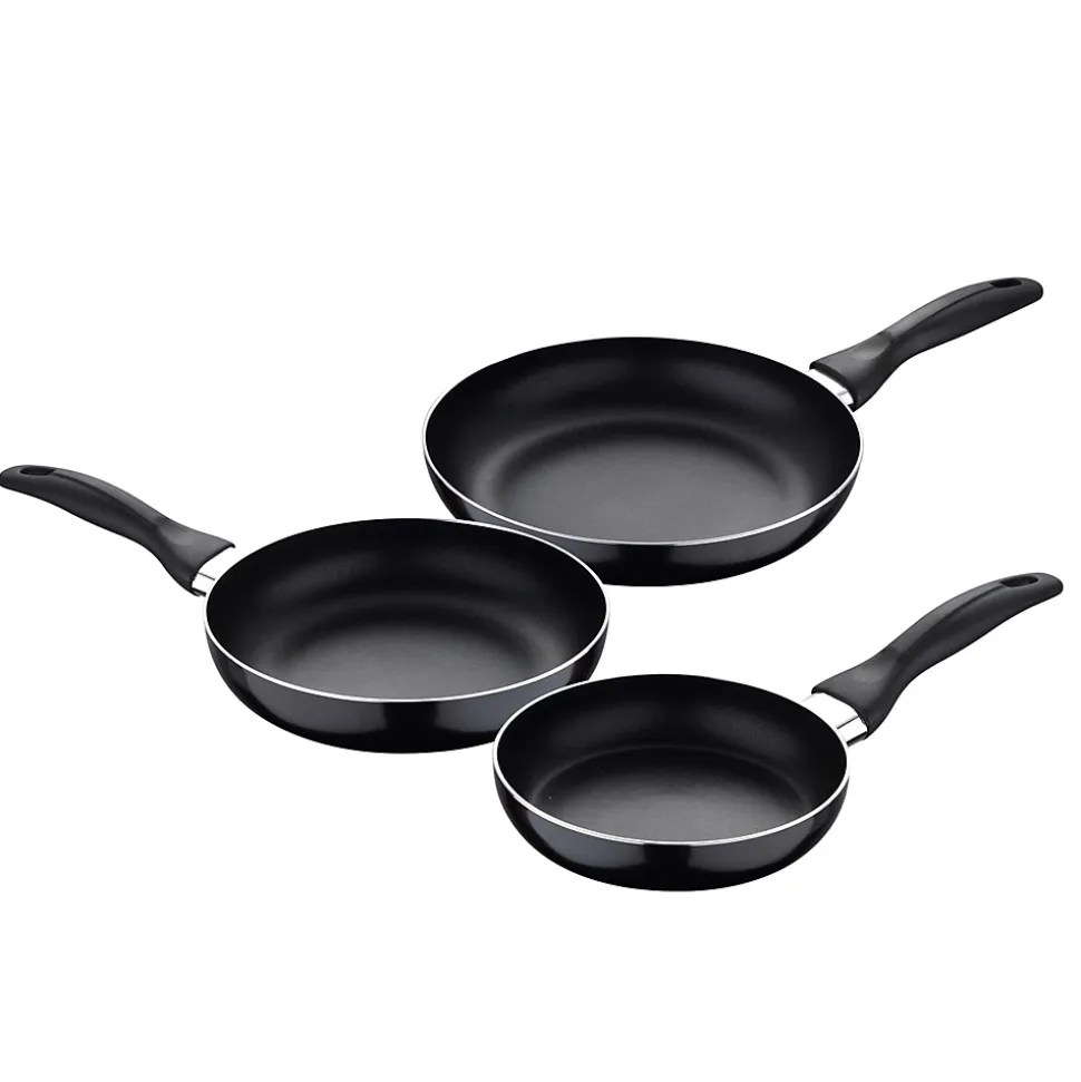 Ensemble de 3 poeles a frire San Ignacio Navy Black 16-20-24cm avec récipient hermétique