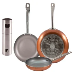 Ensemble de 3 poeles a frire Bergner Optimum Plus 18-22-26cm avec vaporisateur