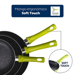 Ensemble de 3 poeles a frire San Ignacio Molen 20-24-28cm avec cafetière a piston