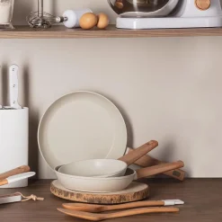 Ensemble de 3 poeles a frire Bergner Optimum Plus 18-22-26 cm avec ustensiles de cuisine