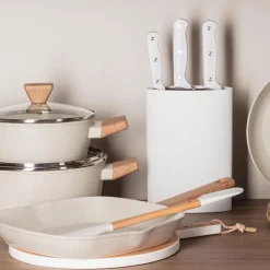 Ensemble de 3 poeles a frire Bergner Optimum Plus 18-22-26 cm avec ustensiles de cuisine