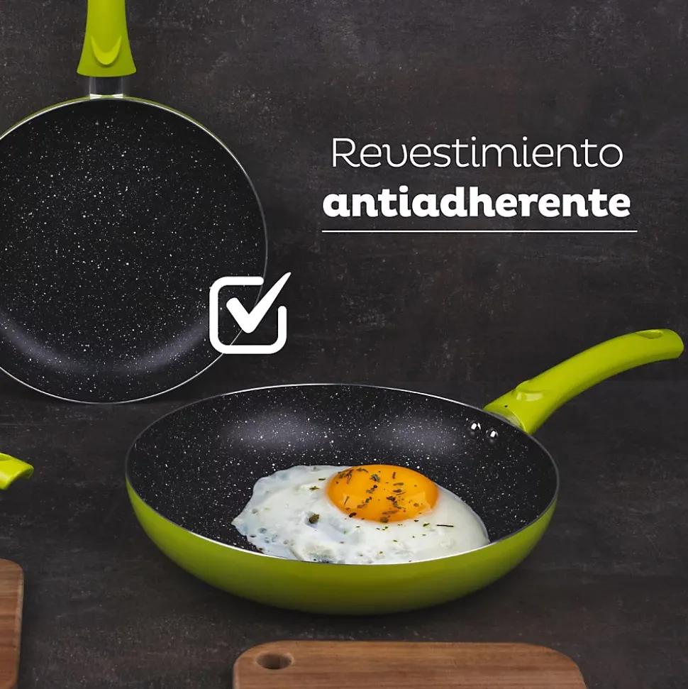 Ensemble de 3 poeles a frire San Ignacio Molen 20-24-28cm avec moules a four