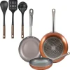 Ensemble de 3 poeles a frire Bergner Optimum Plus 18-22-26 cm avec ustensiles de cuisine