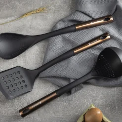 Ensemble de 3 poeles a frire Bergner Optimum Plus 18-22-26 cm avec ustensiles de cuisine