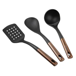 Ensemble de 3 poeles a frire Bergner Optimum Plus 18-22-26 cm avec ustensiles de cuisine