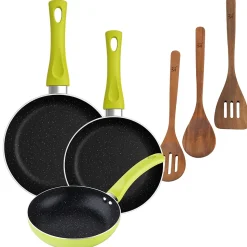 Ensemble de 3 poeles a frire San Ignacio Molen 20-24-28cm avec ustensiles de cuisine