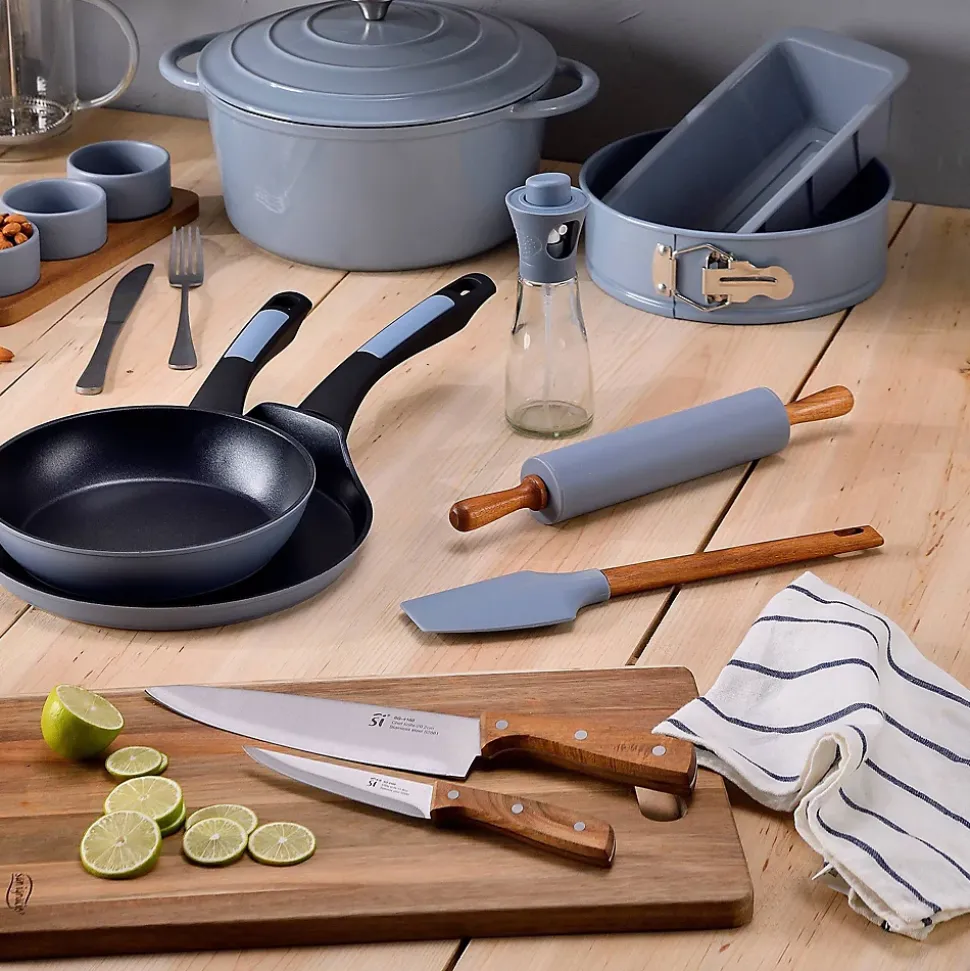 Ensemble de 3 poeles a frire San Ignacio Jolie 18-22-26cm avec couteaux de cuisine