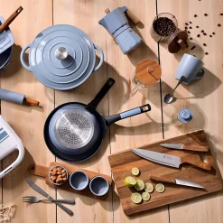 Ensemble de 3 poeles a frire Bergner Optimum Plus 18-22-26 cm avec cafetière a piston