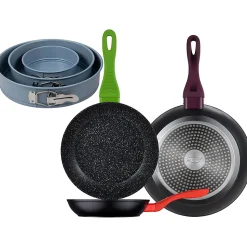 Ensemble de 3 poeles a frire San Ignacio Jolie 20-24-28cm avec moules a four